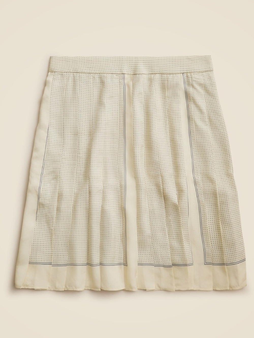 J.Crew Skirt 20 Ivory Viscose Twill Scarf Print A-line Pleated Plus Size Knee